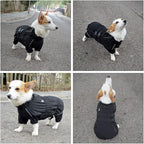 Lovelonglong Waterproof Dog Raincoat – 4-Leg Full Body Dog Rain Suit with Reflective Strips & Leash Opening, Outdoor Dog Jacket for Rainy Weather