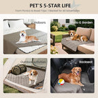 gogobunny 3X Stronger Waterproof Pet Blanket, Scratch Proof Furniture Protector for Dogs Cats, Reversible Cover 30x30 Inch, Dark Stone