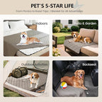gogobunny 3X Stronger Waterproof Pet Blanket, Scratch Proof Furniture Protector for Dogs Cats, Reversible Cover 30x80 Inch, Dark Stone