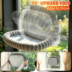 IPOW Cat Window Perch Cordless Foldable Cat Hammock Bed for Window with 4-Sided Bolster, Sturdy Metal Frame & Strong Suction Cups Window Hammock for Large Cats and Kittens