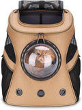 LOLLIMEOW Large Pet Carrier Backpack, Bubble Backpack Carrier for Fat Cats and Puppies,Airline-Approved(Khaki)
