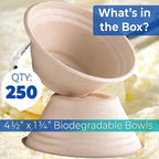 Vet-Grade Biodegradable Disposable Tan Kraft Pet Bowls Bulk 250 Pk 8 Oz/1 Cup. Non-Toxic Food and Water Dishes for Puppies, Small Dogs or Cats. Sturdy and Leakproof for Healthy Pets!