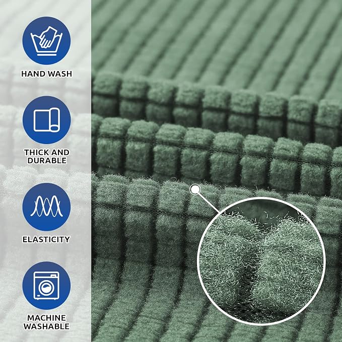 Stretch Oversized Couch Covers for Sofa Slipcover,Greyish Green | 1-Piece Washable Sofa Cover (94"-110") 4-Seater Furniture Protector, Soft Jacquard Non-Slip Elastic Bottom for Dogs & Kids