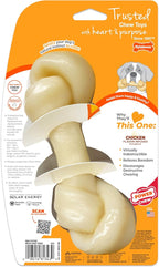Nylabone Power Chew Mega Knot Bone Dog Chew Toy, Chicken Flavor, X-Large | Durable dog toys for aggressive chewers, long lasting, discourages destructive chewing, for dogs 50+ lbs, flavor throughout