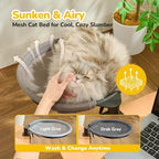360 Rotating Cat Desk Bed, No-Drill Desk Cat Bed, 40 lb, Fits 2 in Desks | 2 Washable Mesh Pads, Strong Steel Frame for Stability, No-Drill Desk Attachment