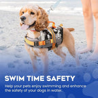 Dog Life Jacket — Premium Swim Vest with SafeChin Anti-Choke Collar | PAWS Aboard Grey Camo | RapidLift Rescue Handle, D-Ring, Reflective Trim | Boating, Kayaking, Pool | XX-Small (Under 6 lbs)