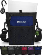 4 Cup Dog Treat Pouch with Silicone Insert Bag& Clicker(Navy Blue) | 2 Pair Magnetic Closures, Belt Clip/Waist Belt/Crossbody Wear, Zipper Pocket Poop Bag Holder for Pet Training/Daily Walking