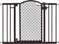 Ingenuity Decorative Panel Tall Baby Gate & Dog Gate, 28"-42" Wide, 30" Tall, Hardware or Pressure Mounted, Install on Top or Bottom of Stairs, Banister, or Doorway - Espresso