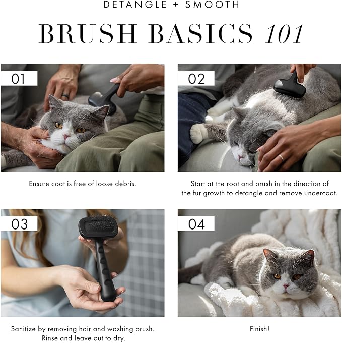 Tweezerman Slicker Brush for Pets-Grooming Brush with Coated Bristles