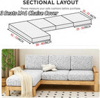 Stretch Sofa Slipcover, 2026 Upgraded Non Slip Couch Cover with Adjustable Straps, Pet Dog Cat Friendly Furniture Protector for 3 Seater, Washable for Living Room