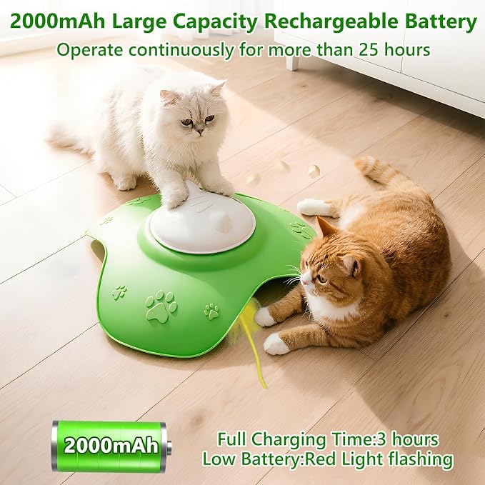 Hide and Seek Cat Toy, Automatic Treat Reward Interactive Cat Toy | Motion Touch Activated Electronic Cat Toys for Indoor Cats, Silicone Rechargeable Cat Play Mat for Bored Adult Kittens