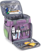 Pet Grooming Bag, Dog Grooming Supplies Organizer Tote Bag, Perfect for Pet Grooming Tool Kit Accessories-Purple