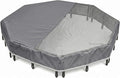 PJYuCien Octagonal Playpen Top Cover for 24" Side Metal Pet Pen, Gray | Cozy Den for Puppy Small Animals, Half Mesh Half Oxford with Silver Coating, Predator & Weather Protection, Snap Hooks