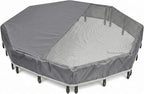 PJYuCien Octagonal Playpen Top Cover for 24" Side Metal Pet Pen, Gray | Cozy Den for Puppy Small Animals, Half Mesh Half Oxford with Silver Coating, Predator & Weather Protection, Snap Hooks
