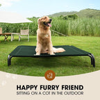 Czpalo Outdoor Elevated Dog Bed for Large Sized Dogs, No-Tool Assembly. | Raised design promotes airflow. Tool-free assembly, easy-to-clean mesh, portable, with anti-skid feet. Indoor/outdoor use.