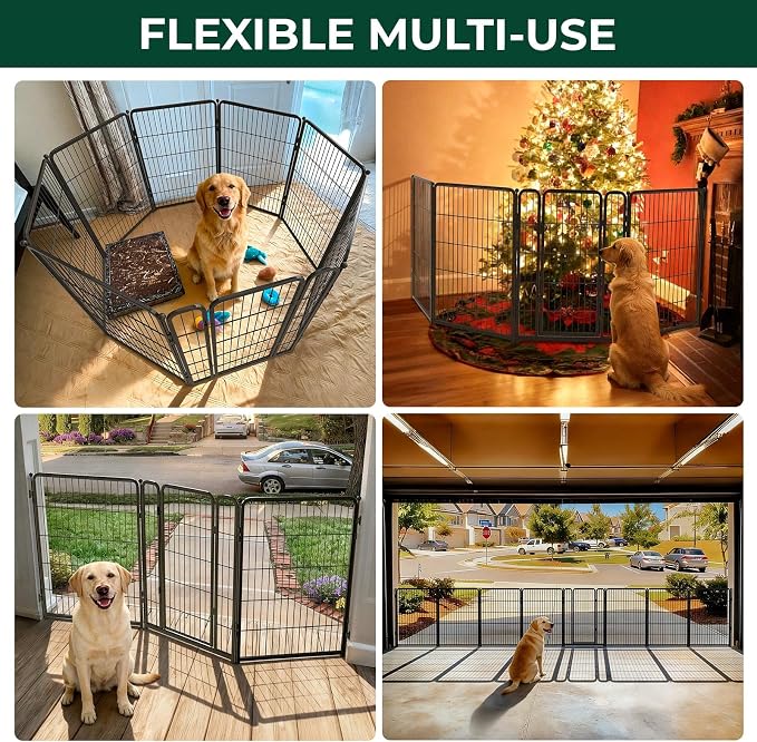 FXW Dog Gate, Extra Wide Adjustable for Openings Up to 55", 40" H | Flexible Space Control, Easy Walk-Through Access, 1 Panel + 1 Gate, For Medium & Large Dogs, Garage Use