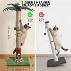Fantasreen Cat Scratching Post 35'' Tall with Toy Mouse for Indoor Cats, Green