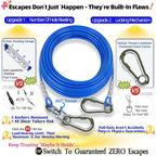 TOPKNOT Dog Tie Out Cable and Stake,(up to 200lbs) 360°Swivel Dog Run- No Tangle,with 20FT Heavy Duty Tie Out Cable for Dogs,Runner for Yard,Ideal for Outdoor Camping