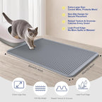 Filmicy Silicone Cat Litter Mat - 31' x 23' Waterproof Large Kitty Mat, Non-Slip, Durable, Easy Clean & Washable Cat Litter Tray Mat for Scatter Control