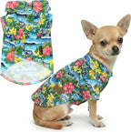 Parisian Pet Floral Dog Shirt - Cotton Clothes for Small Dogs - Stylish Dog Beach Outfit - Lightweight and Soft Puppy Clothes - Trendy Tshirts for Dogs - Comfortable Summer Vacation Pet Apparel
