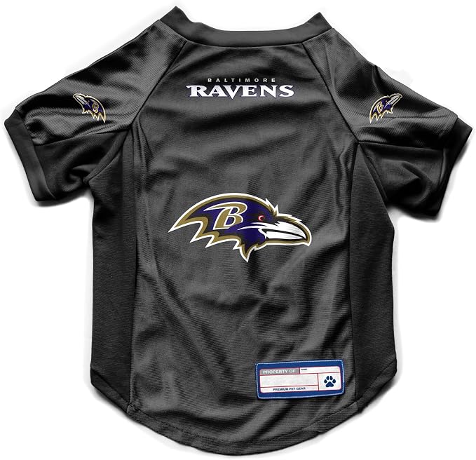 Littlearth NFL Baltimore Ravens Stretch Pet Jersey, Team Color, Large