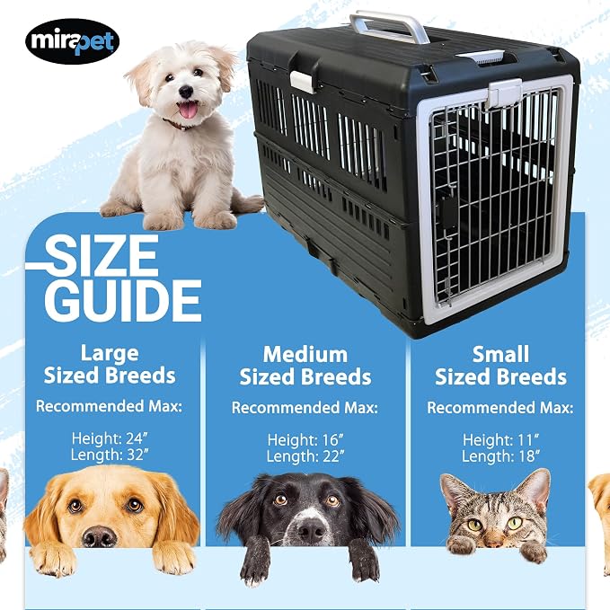 Pet Carrier & Crate, 35"L x 21"W x 27"H - Collapsible Hard Sided Kennel for Large Dogs and Cats, Portable Carrier for Indoor Outdoor Travel