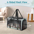 PETSFIT Cat Carrier Soft with Patented Safety Buckles, Safe for Car Travel | Lockable Zippers, Safety Tether, Escape-Resistant Pet Carrier for Vet Visits, Airline Approved Under-Seat, Up to 12 lbs