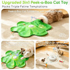 Interactive Cat Toys, Rechargeable with Auto Play and Bird Chirps | 3-in-1 hide and seek mat with fluttering butterfly, moving feather and plush tail, Perfect for indoor adult cats and kittens