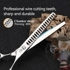 Dog Grooming Scissors: 5 IN 1 Professional Grooming Scissors for Pet High Precision CNC-Cut Blades, Silver
