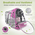 Cawypety Expandable Cat Backpack Large Space Cat Bubble Backpack Carrier | Pink, for Carrying Cats Pets and Small Dogs, Airline-Approved, for Travel Hiking Walking Car, Transparent Window, Breathable