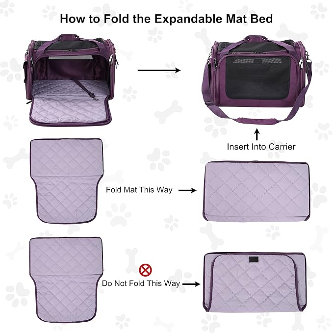 EliteField Deluxe Soft Pet Carrier for Cats and Dogs (3-Year Warranty) | Airline Approved, Waterproof Fabric, Scratch-Resistant Mesh, Expandable Mat, Built-In Leash, Suitcase Sleeve, Seat Belt Loops