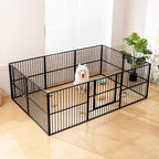 Dog Playpen 32" Height – Heavy Duty, Foldable | 25mm Steel Tubes, 40.8 lbs sturdy frame, rubber non-slip feet, indoor outdoor, Small Medium Dogs