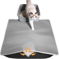 Cat Litter Mat 30"x24", Double Layer Waterproof Litterbox Mat, Gray | Non-slip backing, washable for easy cleanup, traps stray litter with waterproof honeycomb large grid that is urine-proof.