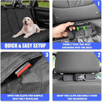 Yonktoo Dog Car Seat Cover for Back Seat, Car Seat Cover 60/40 Split Bench for Full-Size SUV, Pickup Truck, Big Truck - X-Large - 61" W