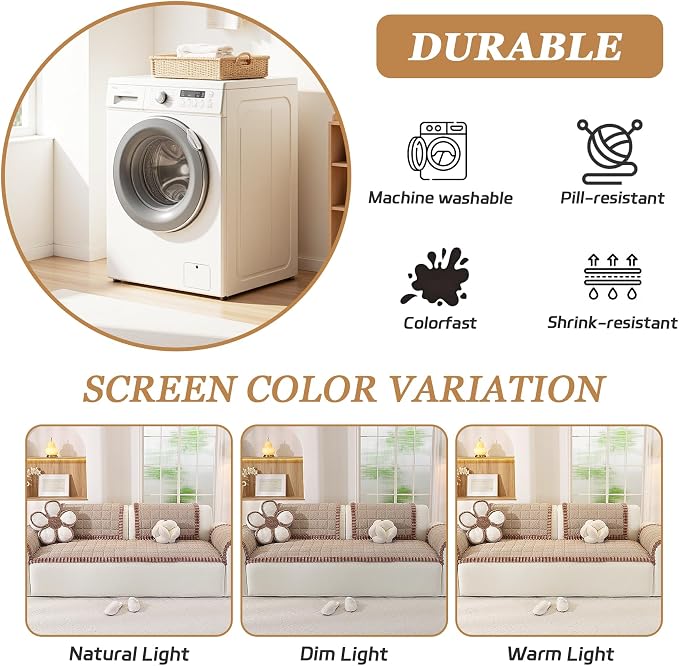 Couch Covers Washable Couch Cover for Dogs Fuzzy Sofa Covers for Pet, Non-Slip Sofas Slipcover Cushion Protector Pets Mat Dog Bed Mats(Only 1PC)