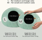 MEOWFIA Cat Cave – Premium Felt Cat Bed Enclosure for Indoor Cats, Handmade Merino Wool (Pistachio, Medium)