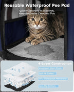 Pecute Cat Carrier, Top Expandable Dog Crate for Travel, Blue | 5mm Anti-Collapse Steel Frame, Soft Mesh, Vet Visits, Foldable Travel Crate,Outdoor Hammock, Leakproof Pee Pad & Bowl