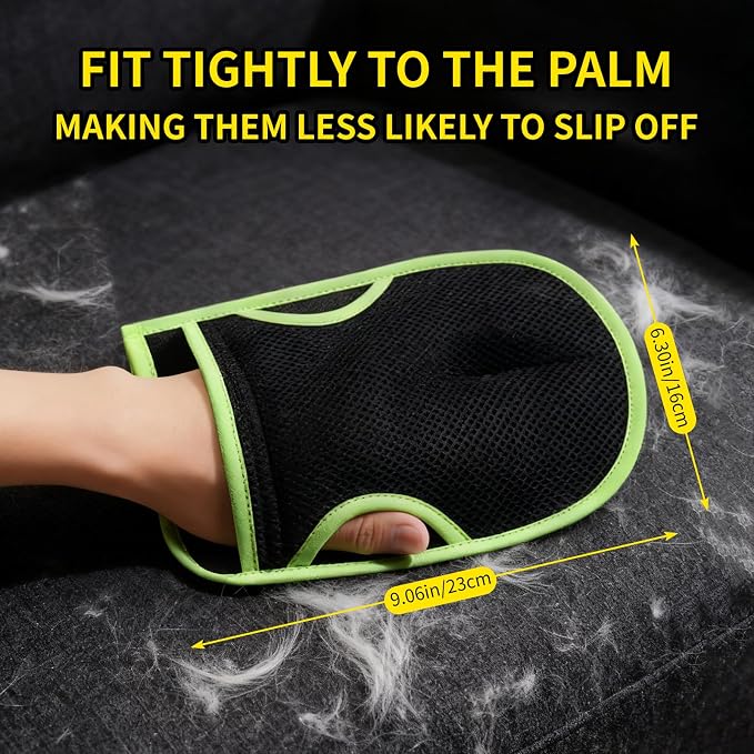 YS&JJFZ 2 Pcs Pet Hair Remover Gloves for Cats & Dogs,Newly Upgraded Reusable Electrostatic Pet Hair Gloves， Pet Hair Remover Tool for Clothing, Couch, Carpet, Car Seat