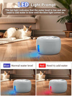 Kastty 3.5L/118oz Large Capacity Cat Water Fountain for Cats Indoor,FS77 | Quiet Pet Water Fountain Water Level LED Light Multi-Filtration, Automatic Cat Fountains for Drinking Easy Cleaning (Grey)