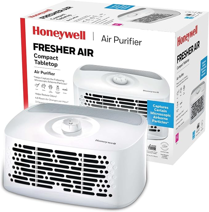 Honeywell Air Purifier for Home, 465 Ft² in 1 hour, White HHT270