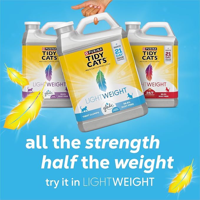 Purina Tidy Cats Clumping Cat Litter, Glade Clear Springs, 38 lb | Lightweight, low dust multi-cat litter with 10-day odor control and fresh floral fragrance