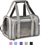 Henkelion Cat Carriers Dog Carrier Pet Carrier For Small / Medium Cats Dogs Puppies (Up To 15lbs), TSA Airline Approved Small Dog Carrier Soft Sided, Collapsible Waterproof Travel Puppy Carrier - Grey