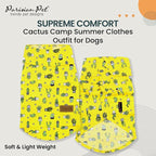 Parisian Pet Cactus Dog Shirt - Cotton Clothes for Large Dogs - Stylish Tropical Yellow Dog Outfit - Lightweight and Soft Puppy Clothes - Trendy Tshirts for Dogs - Comfortable Summer Camp Pet Apparel