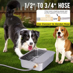 3Gal Automatic Outdoor Dog Water Dispenser for Large Breed Dogs Auto Self Filling Water Bowl Stainless Steel Dog Pet Waterer for Big Cat Chicken Goat Sheep Livestock (15.7" X 11.8")