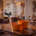 Elevated Cat Bowls for Water – Whisker & Neck Fatigue Shallow Cat Dishes – Raised Bowl for Indoor Cats – Vet-Recommended Height, Food-Grade Melamine – Non-Slip & Dishwasher-Safe – 8 oz Orange