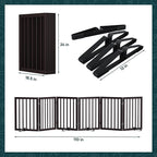 Semiocthome Bamboo Dog Gates for The House Extra Wide, 6-Panel Freestanding Pet Gates with 4PCS Metal Stands for Doorways and Stairs, 24“H Foldable Dog Fences Indoor, Expands Up to 110" (W) Espresso