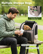 pecute Cat Backpack Expandable, Cat Backpack for Cat with Breathable Window | Durable Oxford Cloth, Lockable Zipper,Use for Pet Under 11 lbs to Travel