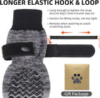 PUPTECK Anti Slip Dog Socks with Double Grippers for Hardwood Floors, Shoes for Hot/Cold Pavement, Boots & Paws Protectors to Prevent Licking, Traction Booties for Senior Small Large Dogs