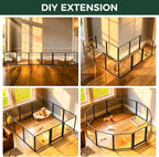 FXW AuraSpace Pro Clear Acrylic Indoor Dog Playpen, 24" H, 12 Panels | Open View, No Climbing Bars, Heavy-duty Metal, DIY Layouts, Easy Access, For Puppies & Small Dogs, Patented