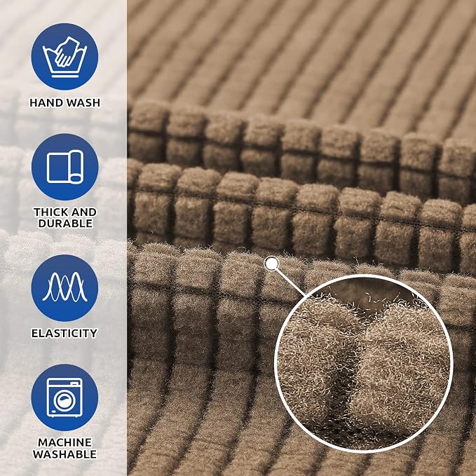 Stretch Oversized Couch Covers for Sofa Slipcover,Camel | 1-Piece Washable Sofa Cover (94"-110") 4-Seater Furniture Protector, Soft Jacquard Non-Slip Elastic Bottom for Dogs & Kids